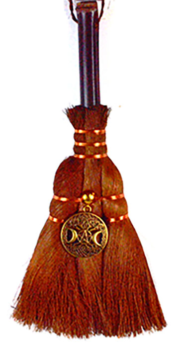 9 1/2" Celtic Triple Goddess broom - Click Image to Close