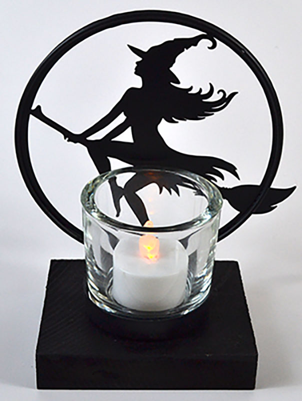 6" Witch by Moonlight tealight holder