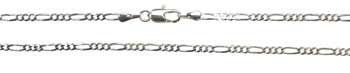 Silver Plated Brass Figaro Chain 20"