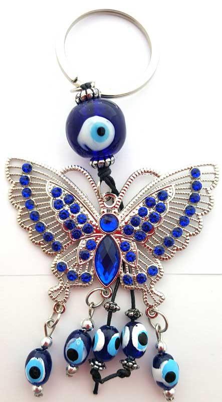 Butterfly Evil Eye keychain