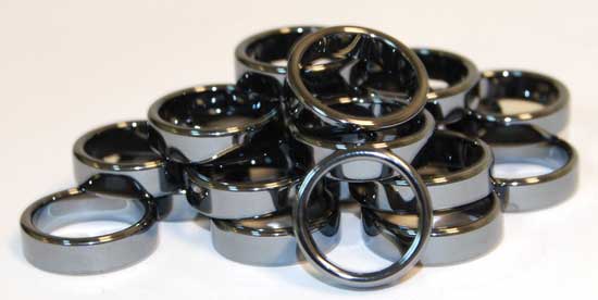 6mm Flat Hematite Rings (20/bag)